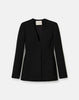 WOOL SILK CREPE COLLARLESS FITTED BLAZER