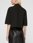 TEXTURED HOUNDSTOOTH DOUBLE BREASTED SHORT SLEEVE JACKET