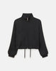 ORGANIC SILK STRETCH GEORGETTE ZIP FRONT BOMBER