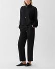 ORGANIC SILK STRETCH GEORGETTE ZIP FRONT BOMBER