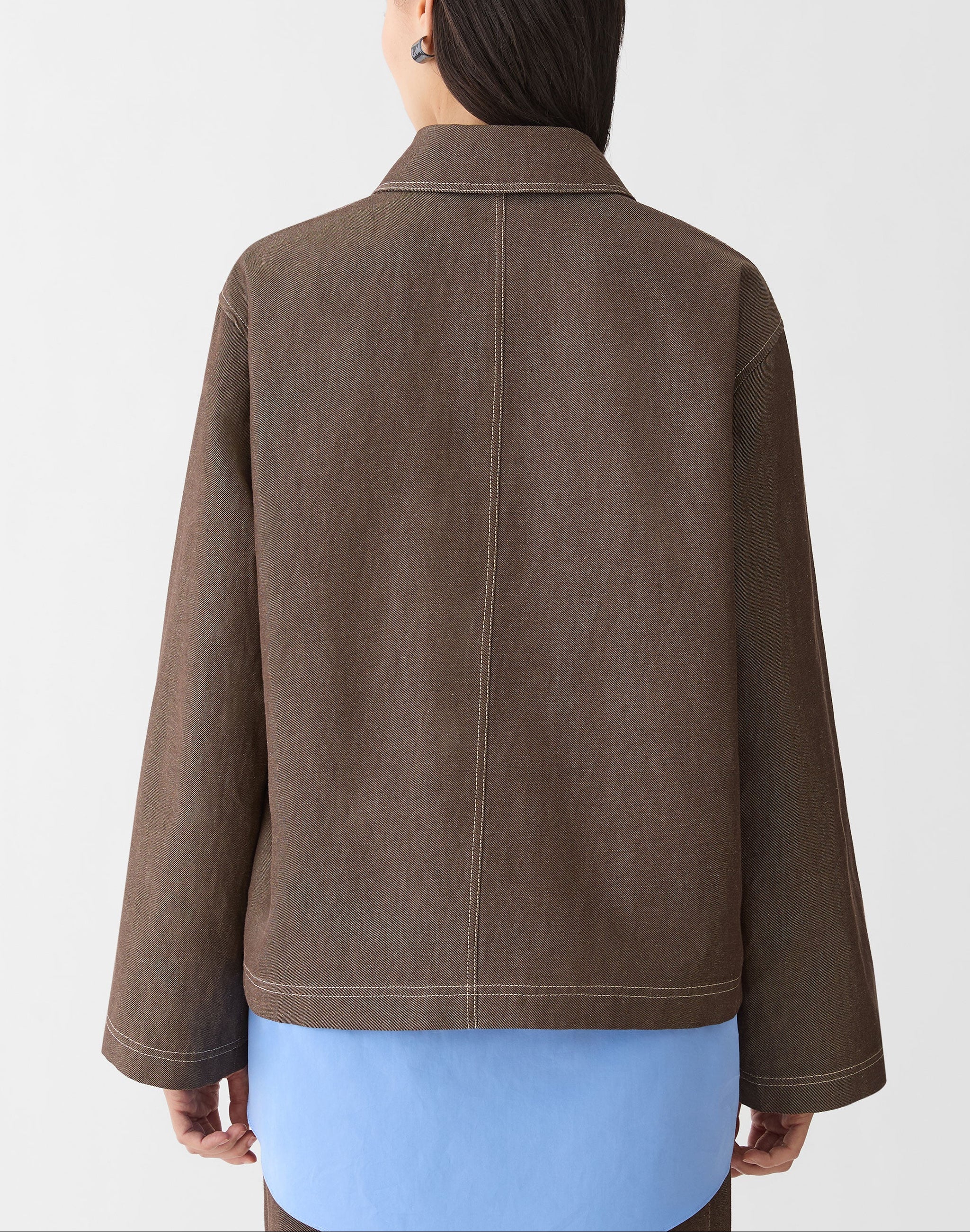 COTTON LINEN TWILL PATCH POCKET JACKET