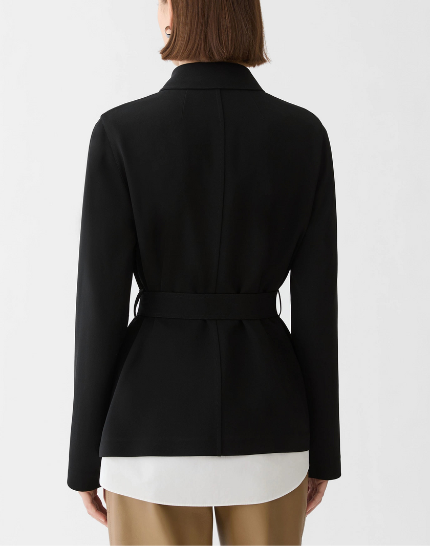 RESPONSIBLE FINESSE CREPE BELTED SHIRT JACKET