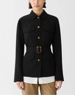 RESPONSIBLE FINESSE CREPE BELTED SHIRT JACKET