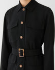 RESPONSIBLE FINESSE CREPE BELTED SHIRT JACKET