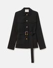 RESPONSIBLE FINESSE CREPE BELTED SHIRT JACKET