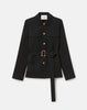 RESPONSIBLE FINESSE CREPE BELTED SHIRT JACKET