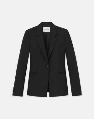 RESPONSIBLE STRETCH WOOL SINGLE BUTTON BLAZER