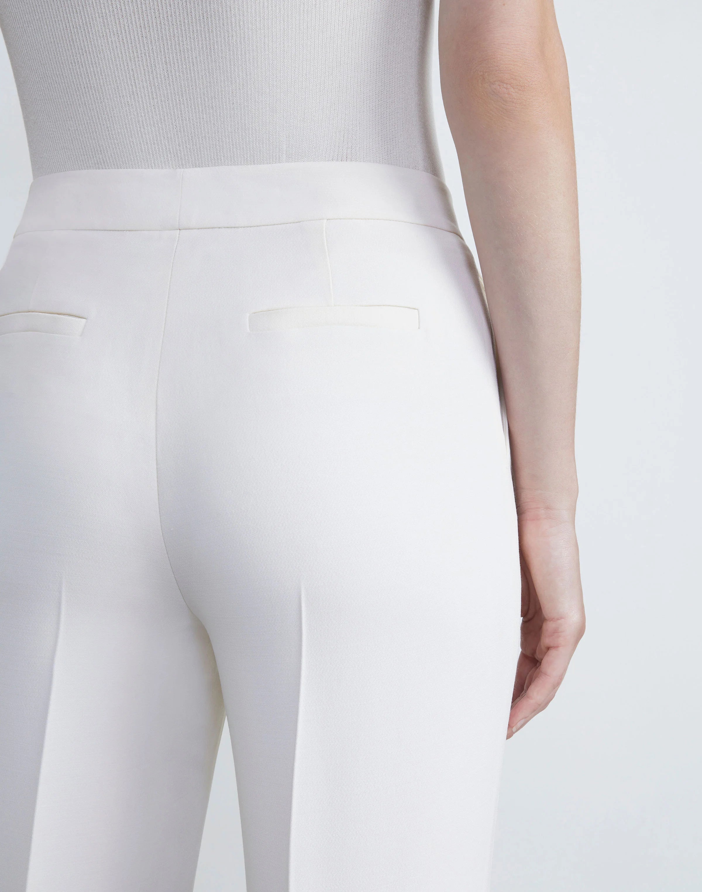 WOOL SILK CREPE GATES PANT IN CLOUD