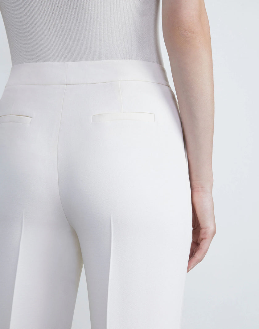 WOOL SILK CREPE GATES PANT IN CLOUD