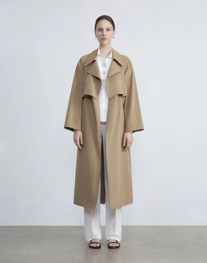 WOOL SILK CREPE GATES PANT IN CLOUD