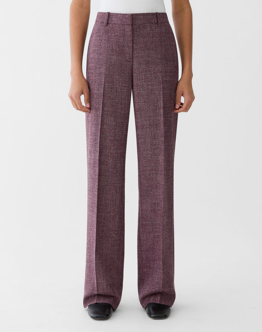 WOOL MOULINE GATES STRAIGHT PANT
