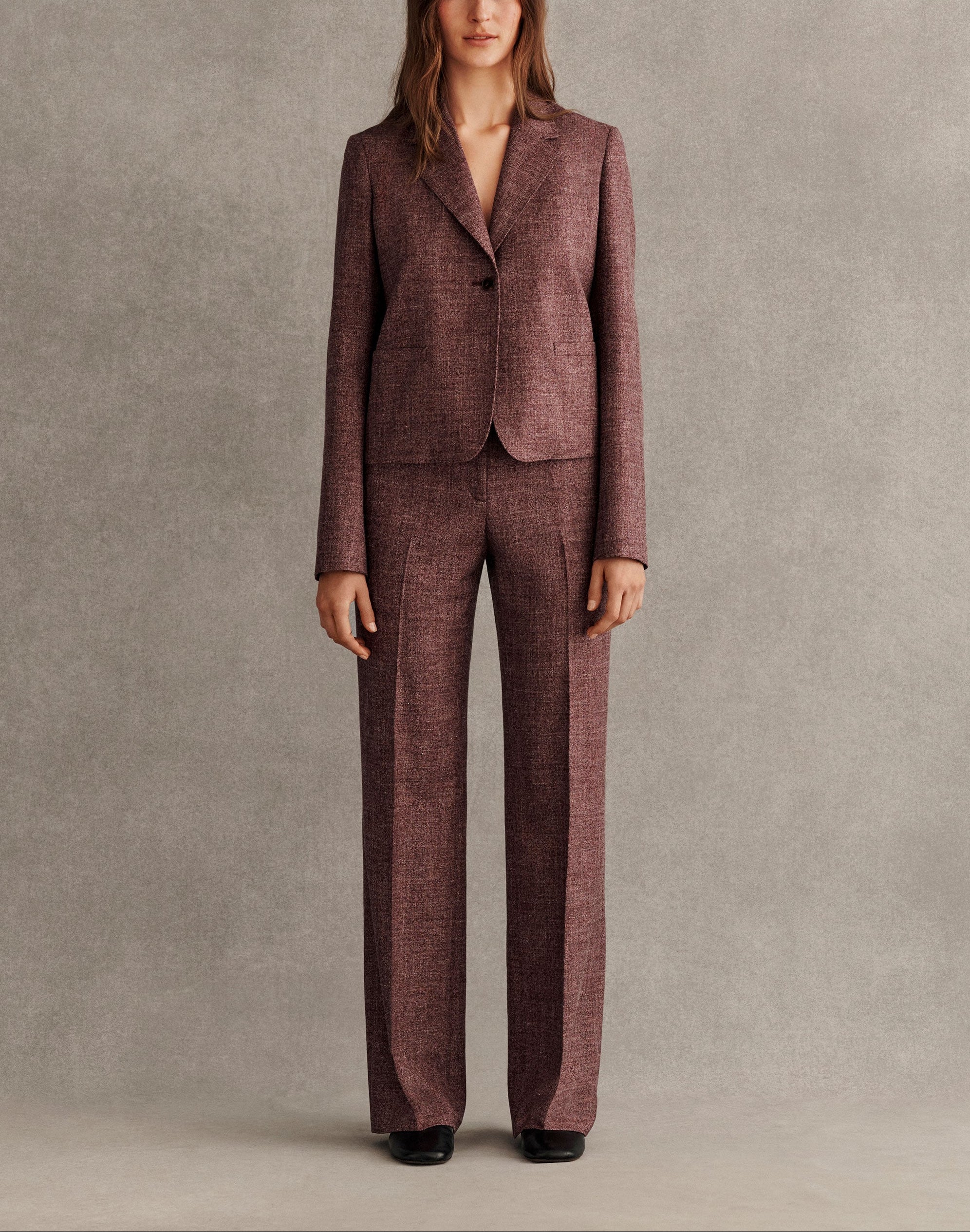 WOOL MOULINE GATES STRAIGHT PANT