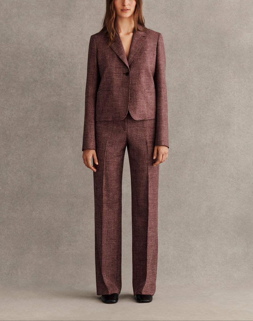 WOOL MOULINE GATES STRAIGHT PANT