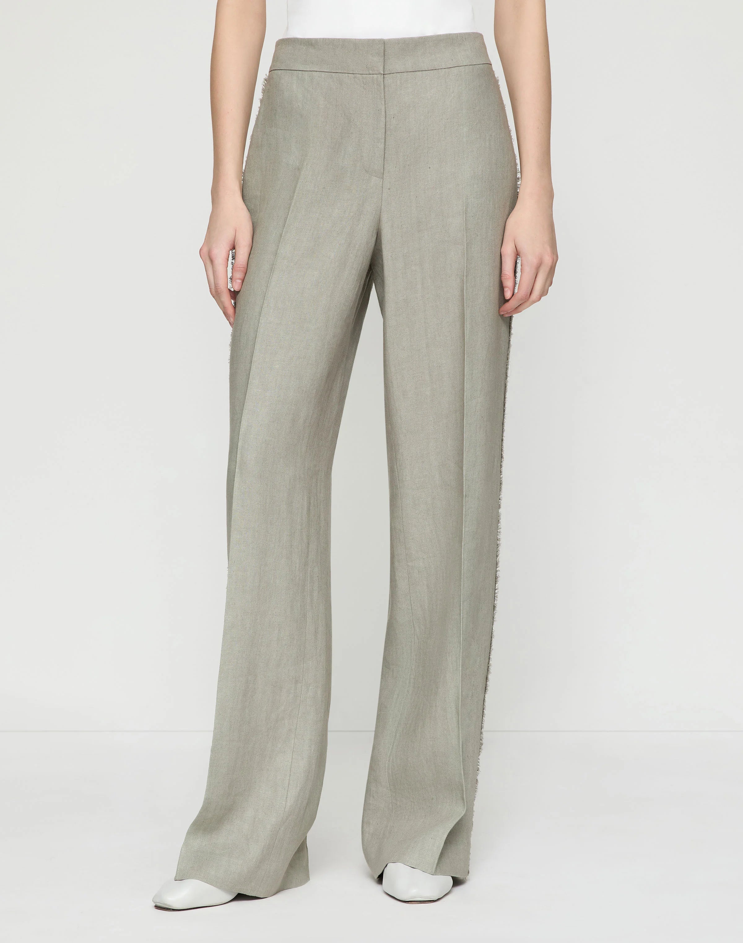 LINEN SULLIVAN CROCHET SEAMED PANT