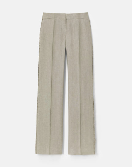 LINEN SULLIVAN CROCHET SEAMED PANT