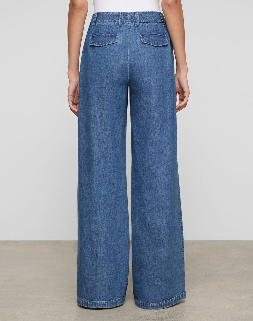 CHAMBRAY CHARLES WIDE LEG PANT