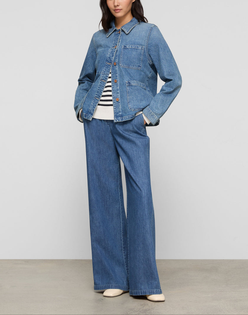 CHAMBRAY CHARLES WIDE LEG PANT