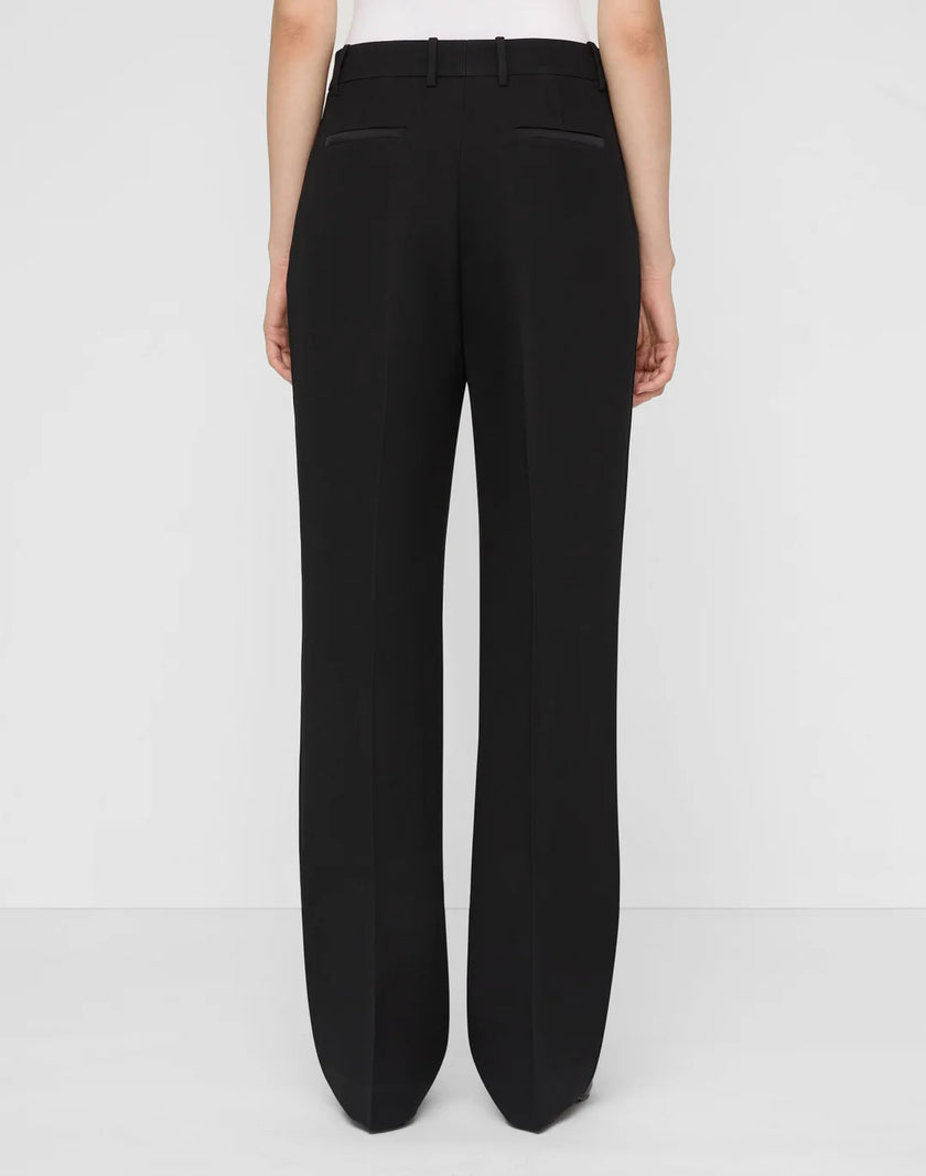 WOOL SILK CREPE GATES TUXEDO STRIPE PANT