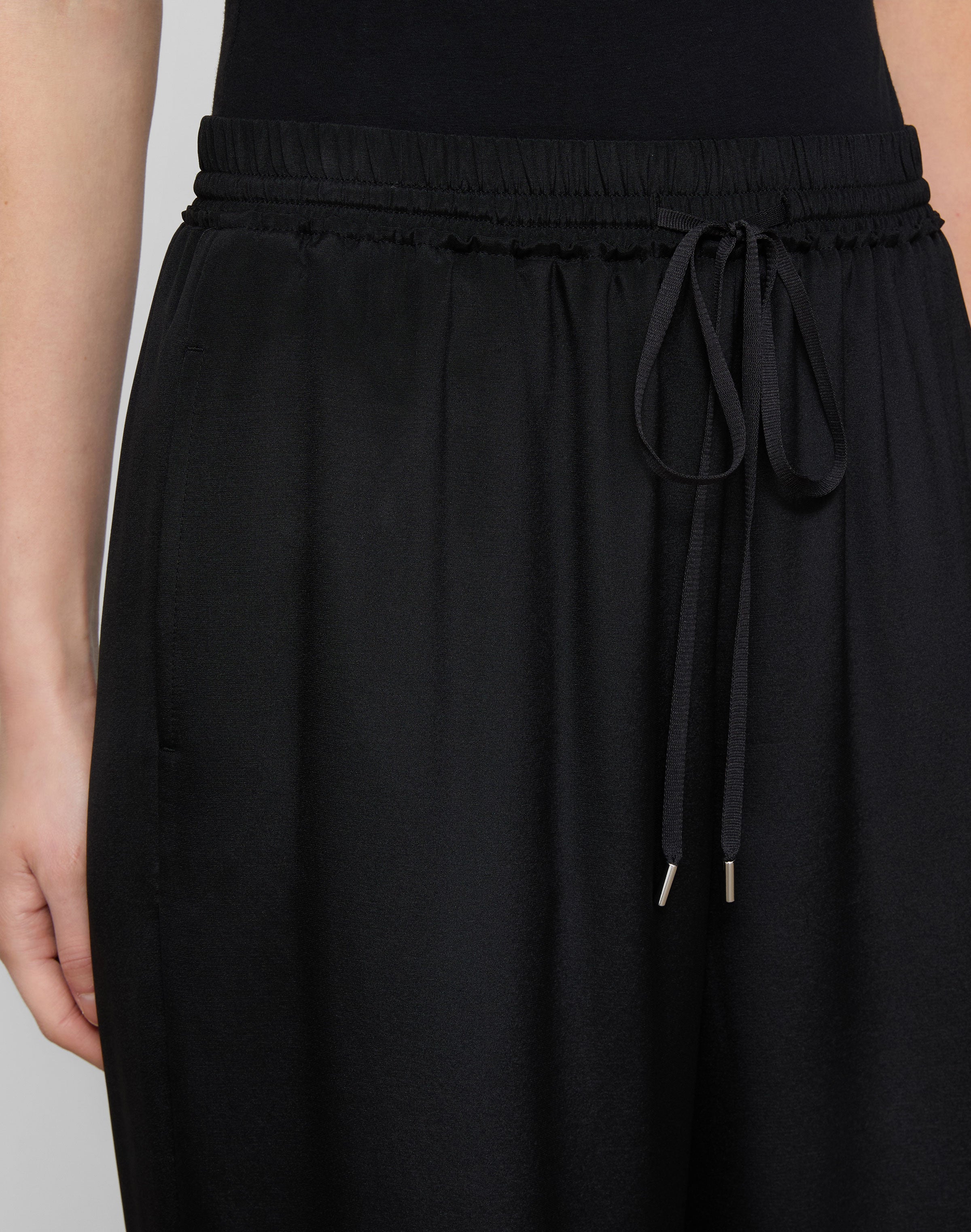 ORGANIC SILK STRETCH GEORGETTE PENN WIDE LEG PANT