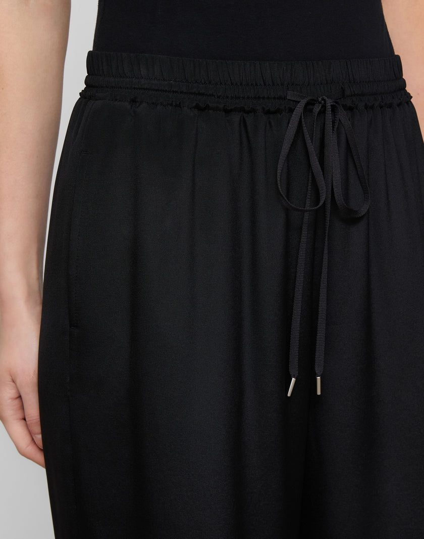 ORGANIC SILK STRETCH GEORGETTE PENN WIDE LEG PANT
