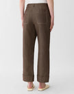 COTTON LINEN HIGHLINE STRAIGHT ANKLE PANT