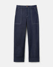 CHAMBRAY HIGHLINE STRAIGHT ANKLE PANT