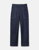 CHAMBRAY HIGHLINE STRAIGHT ANKLE PANT