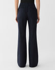 PINTSTRIPE WOOL JERSEY LAFAYETTE FLARE PANT