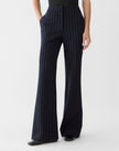 PINTSTRIPE WOOL JERSEY LAFAYETTE FLARE PANT