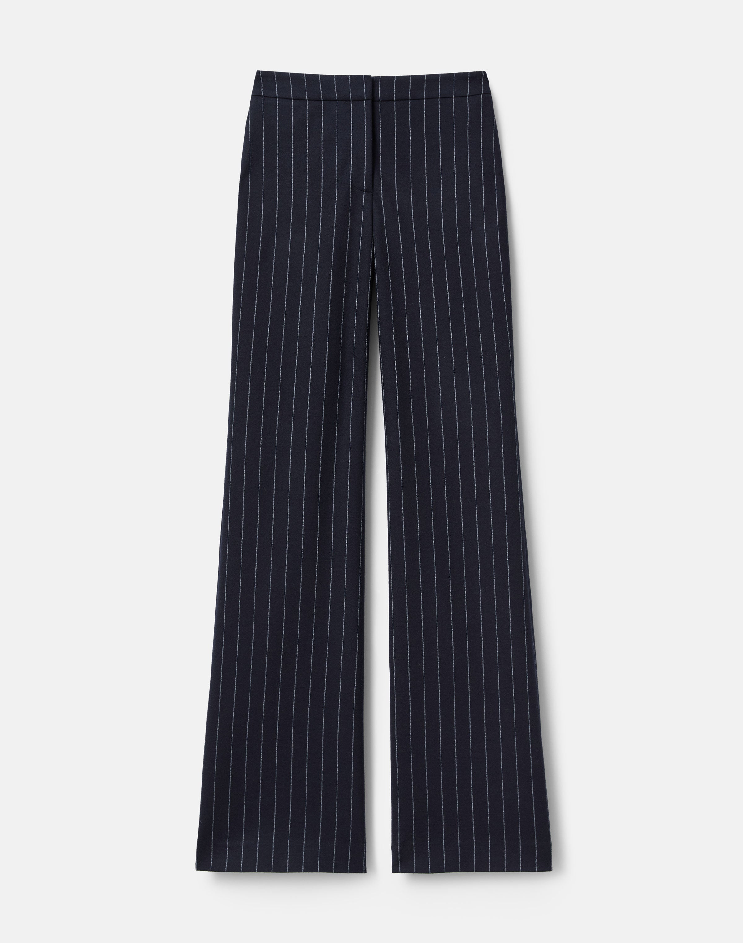 PINTSTRIPE WOOL JERSEY LAFAYETTE FLARE PANT