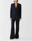 PINTSTRIPE WOOL JERSEY LAFAYETTE FLARE PANT
