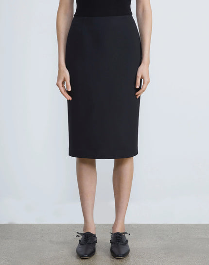 WOOL SILK CREPE PENCIL SKIRT
