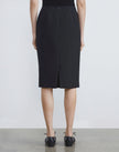 WOOL SILK CREPE PENCIL SKIRT