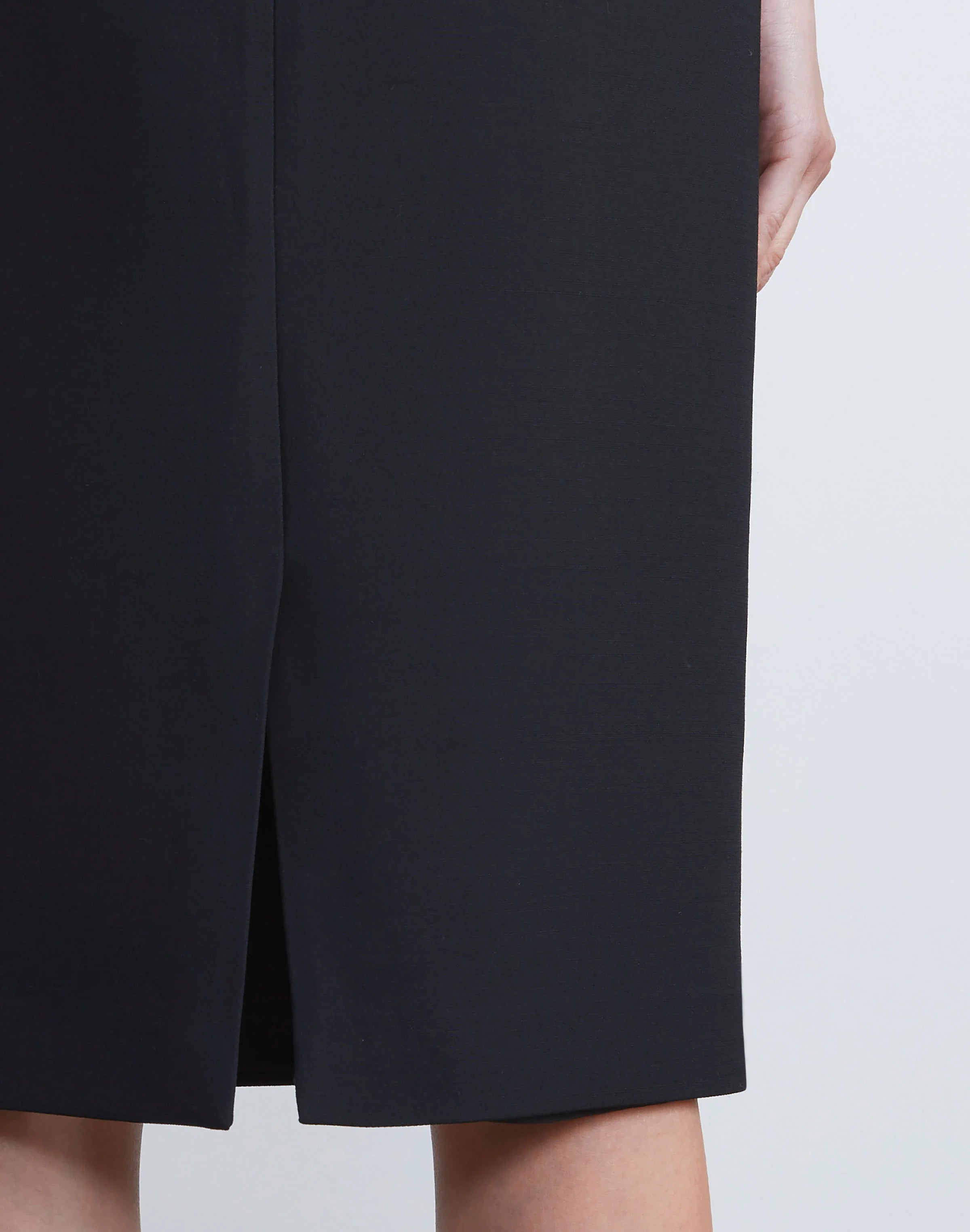 WOOL SILK CREPE PENCIL SKIRT
