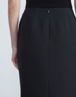 WOOL SILK CREPE PENCIL SKIRT