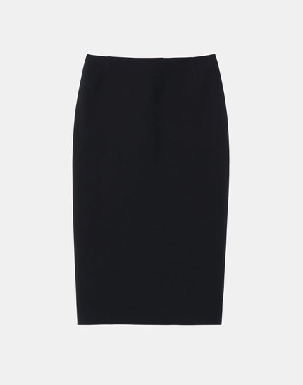 WOOL SILK CREPE PENCIL SKIRT
