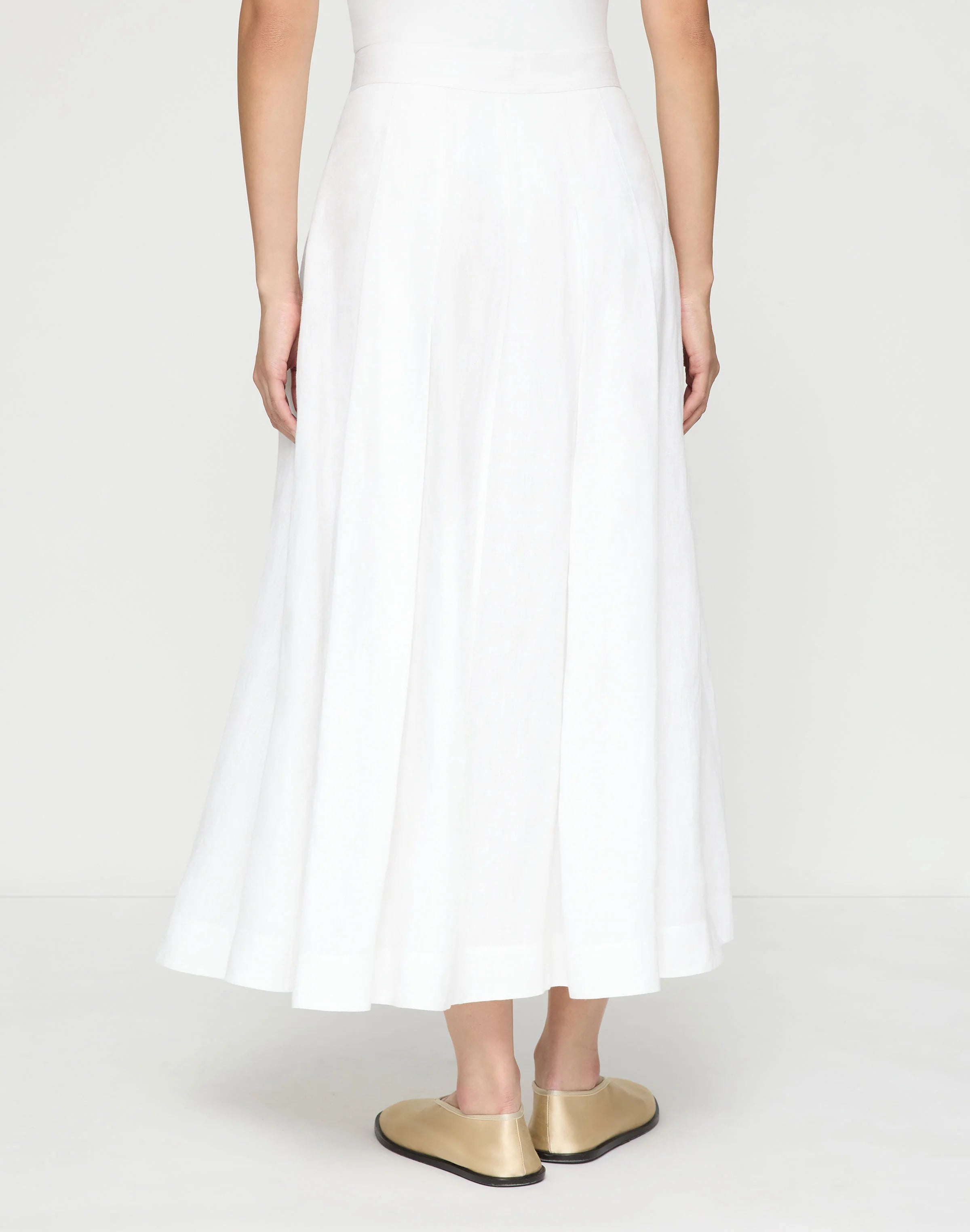 ORGANIC LINEN BUTTON FRONT MIDI SKIRT
