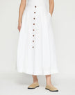 ORGANIC LINEN BUTTON FRONT MIDI SKIRT