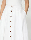 ORGANIC LINEN BUTTON FRONT MIDI SKIRT