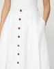ORGANIC LINEN BUTTON FRONT MIDI SKIRT