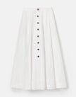 ORGANIC LINEN BUTTON FRONT MIDI SKIRT