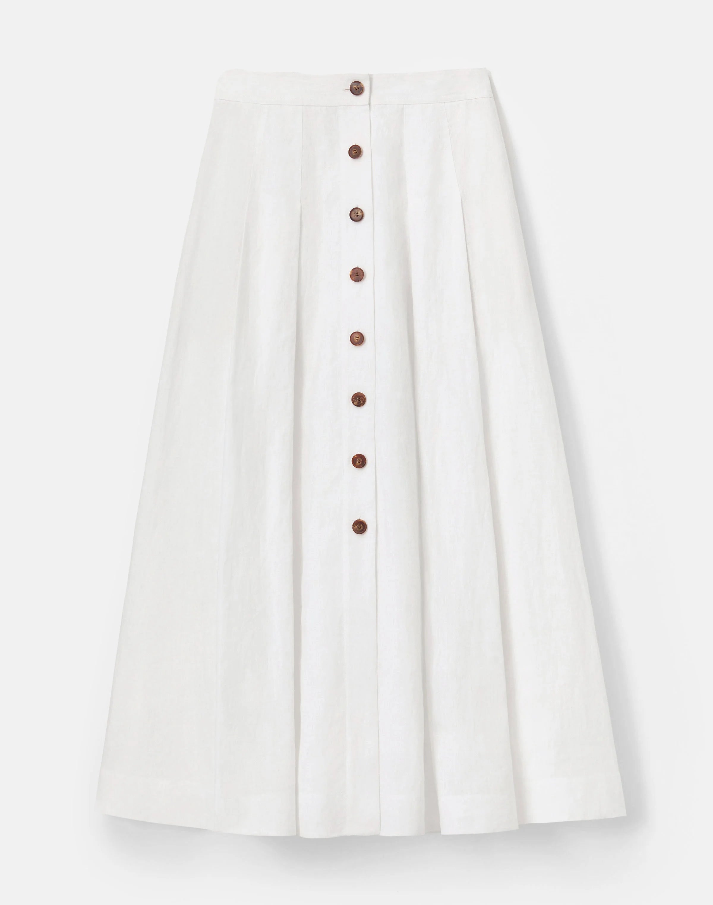 ORGANIC LINEN BUTTON FRONT MIDI SKIRT