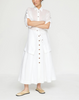 ORGANIC LINEN BUTTON FRONT MIDI SKIRT