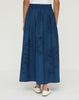 HAND CUTOUT ORGANIC COTTON POPLIN MIDI SKIRT