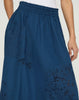 HAND CUTOUT ORGANIC COTTON POPLIN MIDI SKIRT