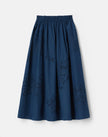 HAND CUTOUT ORGANIC COTTON POPLIN MIDI SKIRT