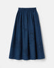 HAND CUTOUT ORGANIC COTTON POPLIN MIDI SKIRT