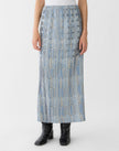 GLEN PLAID PRINT TWILL PLISSE SKIRT