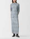 GLEN PLAID PRINT TWILL PLISSE SKIRT
