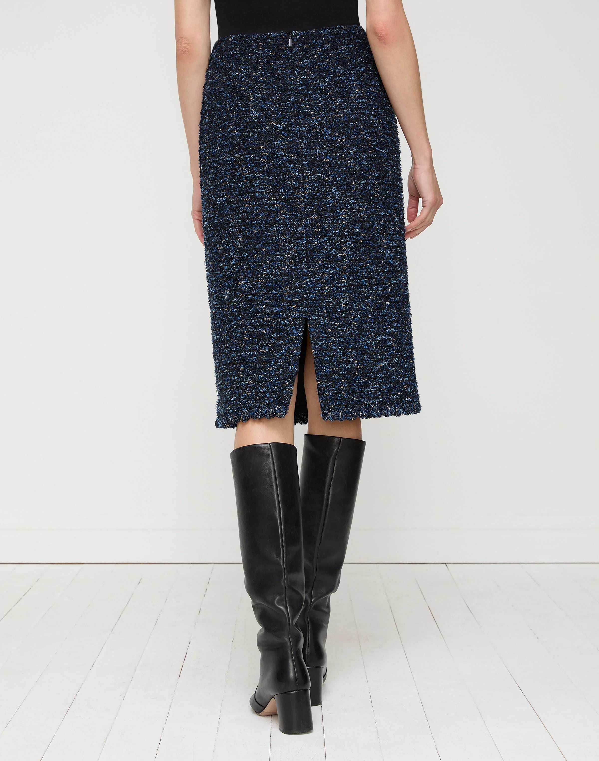 COSMOS BOUCLE TWEED CROCHET TRIM SKIRT